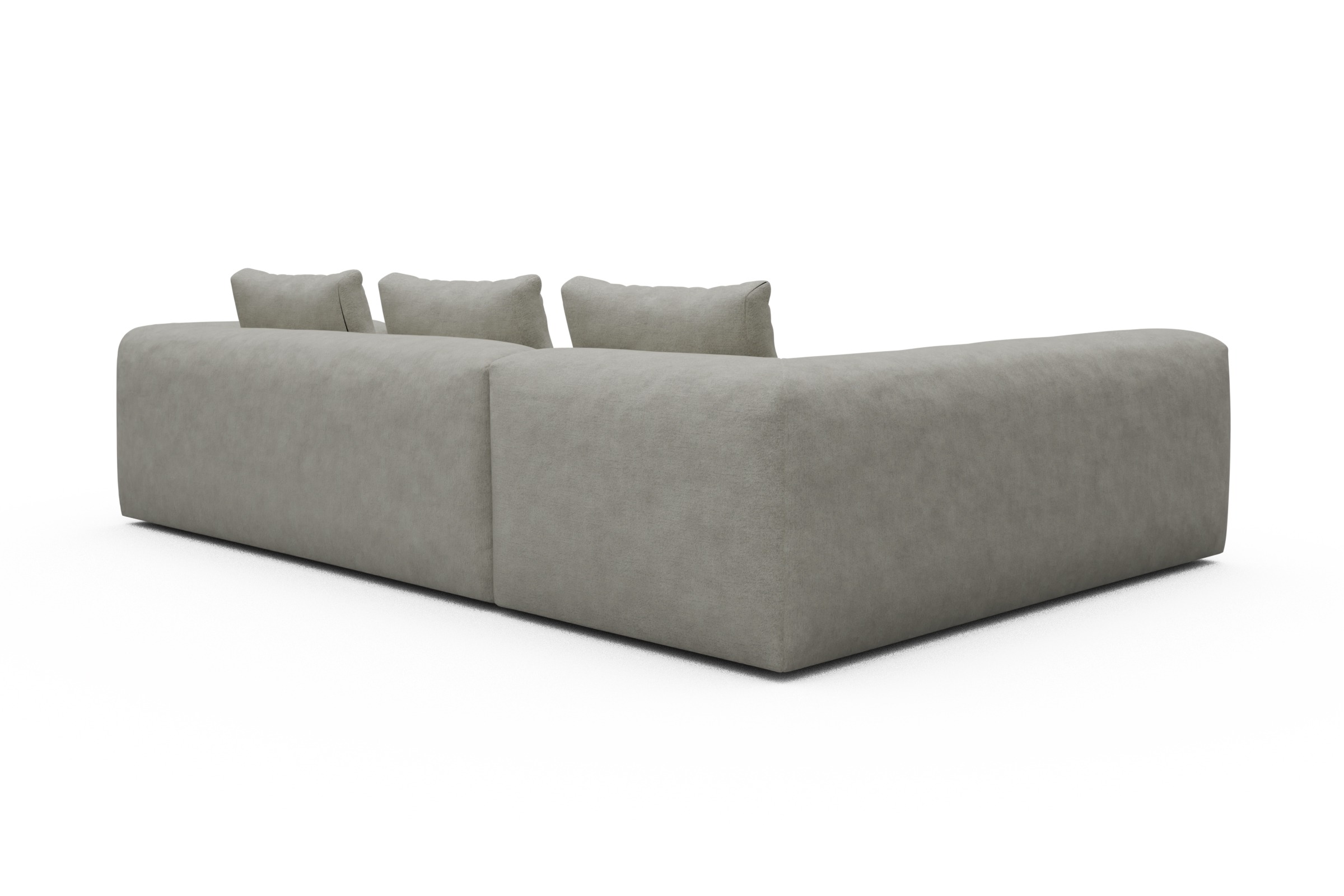 Ecksofa Fred 2x 2,5-Sitzer links offen Carreno-Moon-Stone-White
