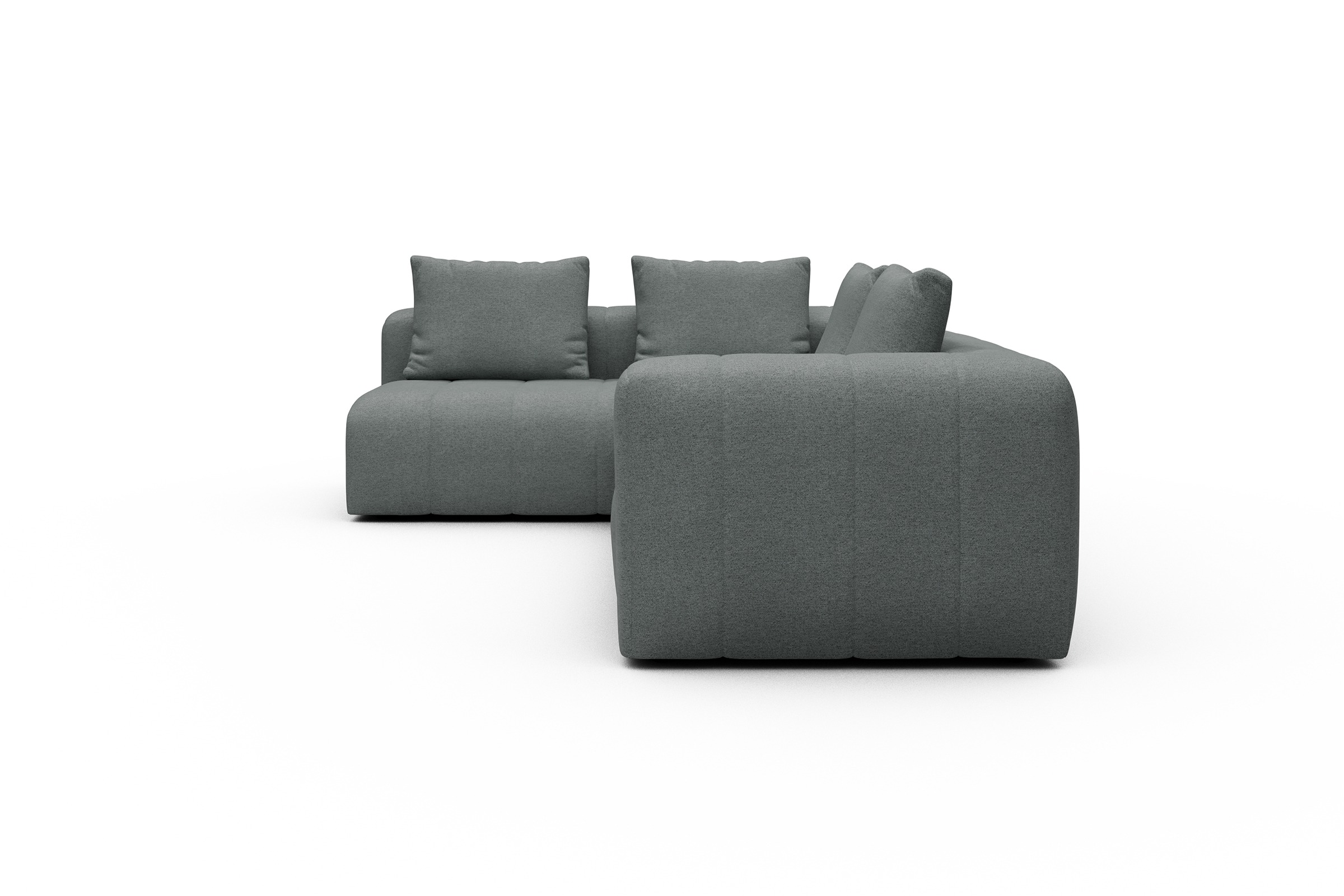 Ecksofa Hugo 2x 2,5-Sitzer Armlehne rechts Denari-Soft-Grey