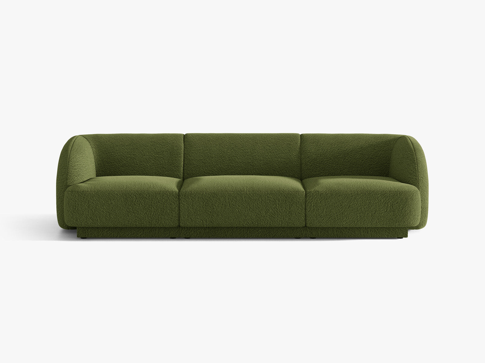 Micadoni Sofa Miley 3-Sitzer Boucle Baloo Dunkel-Olivgrün