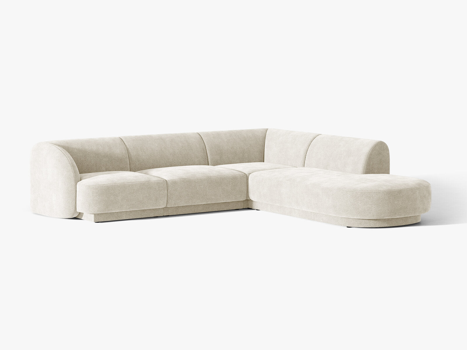 Micadoni Ecksofa Miley 6-Sitzer Rechts Chenille Eden Helles Beige