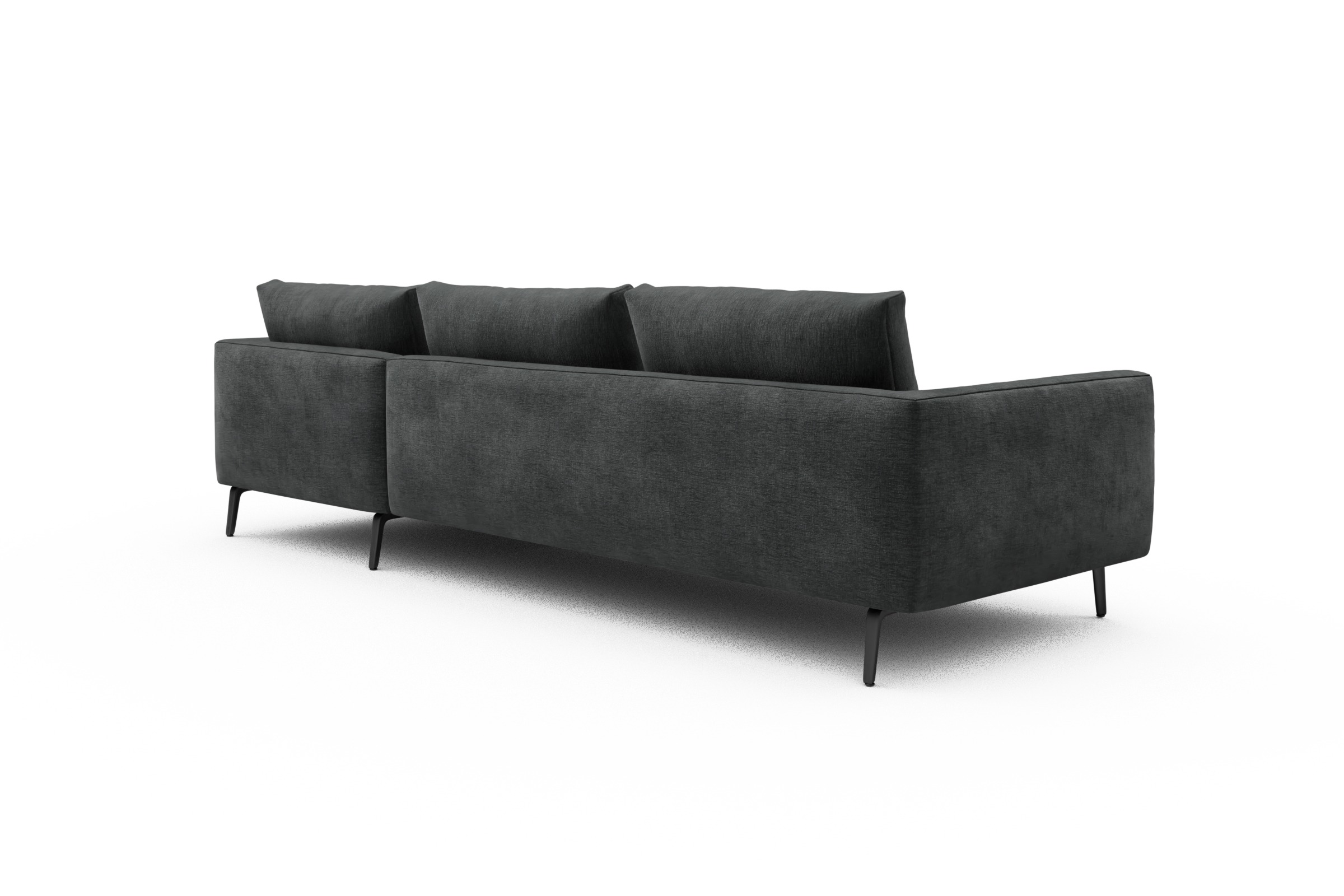 Ecksofa Karl Chaiselongue rechts mit 2,5-Sitzer Smooth-Deep-Warm-Grey