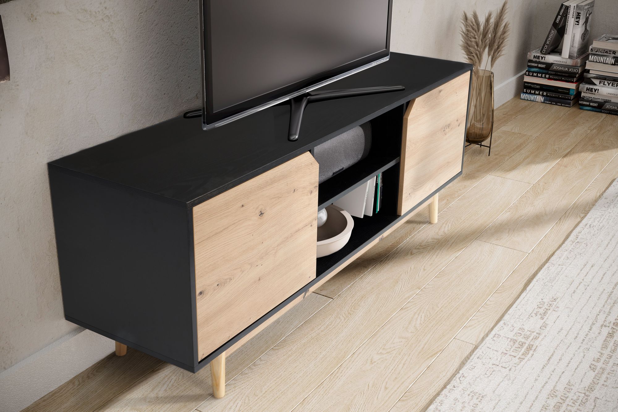 Lowboard Gravdal Schwarz 150 × 40 × 55 cm