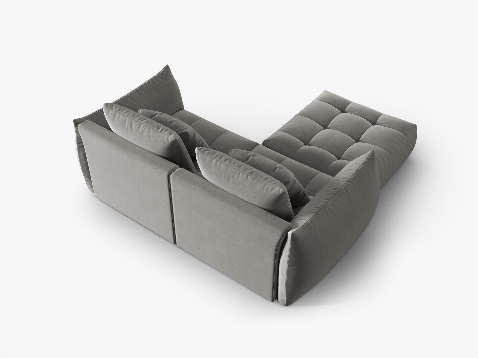 Micadoni Ecksofa Bloom 3-Sitzer Samt Grau