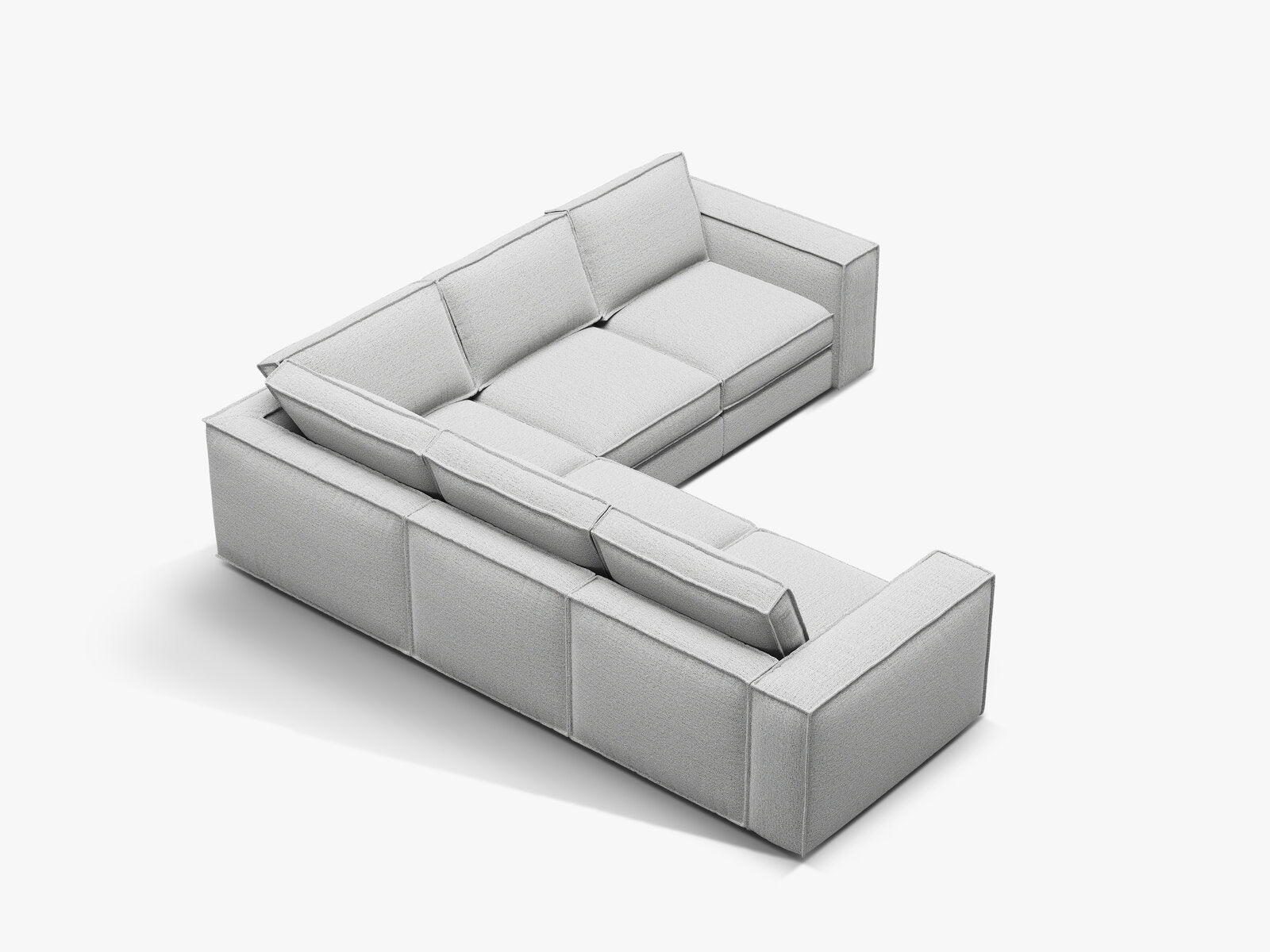 Micadoni modulares symmetrisches Ecksofa Pola 4-Sitzer Hellgrau