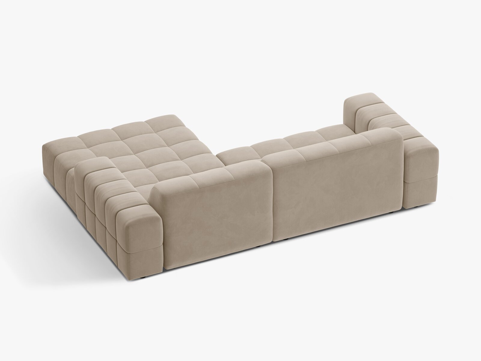 Micadoni Jennifer Ecksofa 4-Sitzer Rechts Samt Bluvel Dunkelbeige