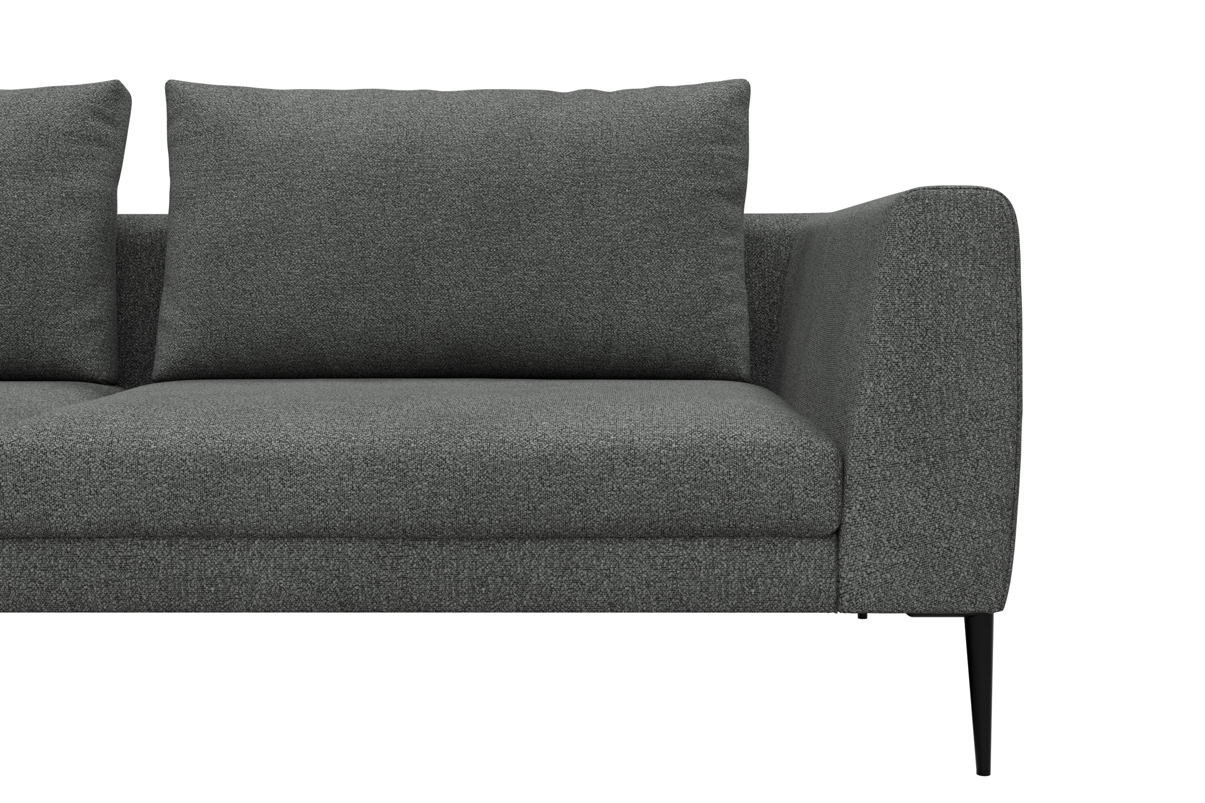 Ecksofa Paul Relax-Ecke links mit 2-Sitzer Boucle-Ash-Grey