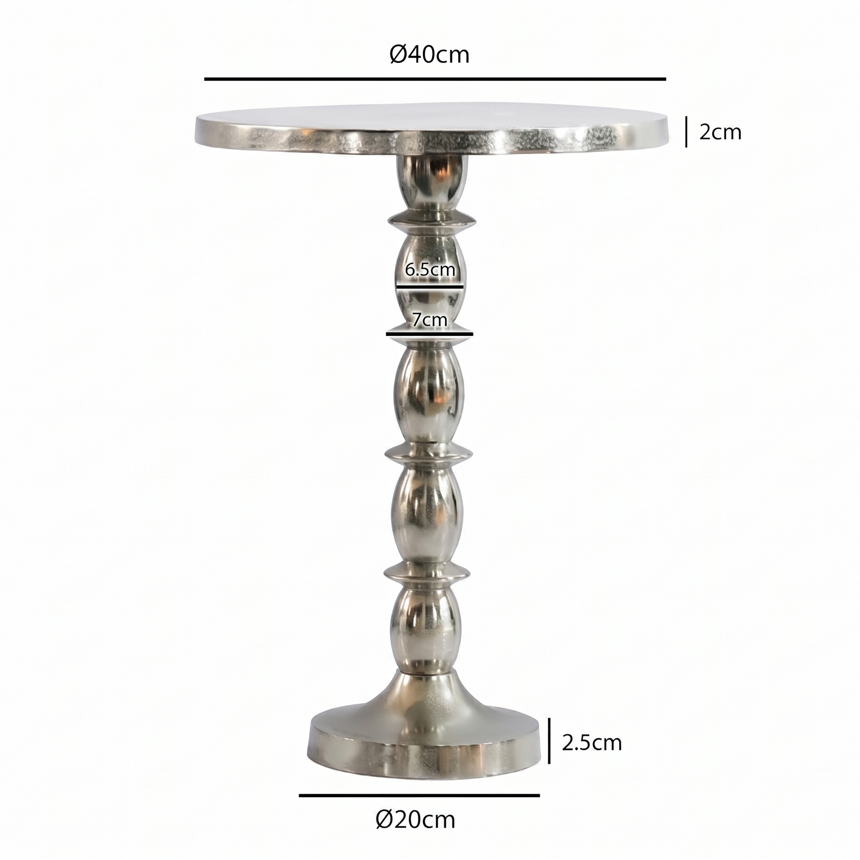 Beistelltisch Steinkjer Aluminium Silber Ø 40 × H 56 cm