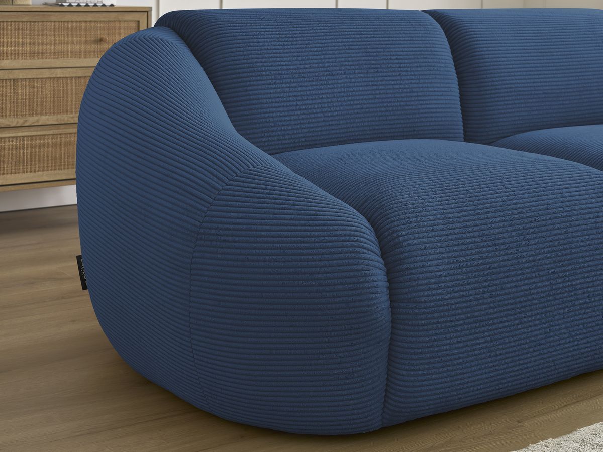 Bobochic Tina Sofa 2-Sitzer Cordsamt Dunkelblau