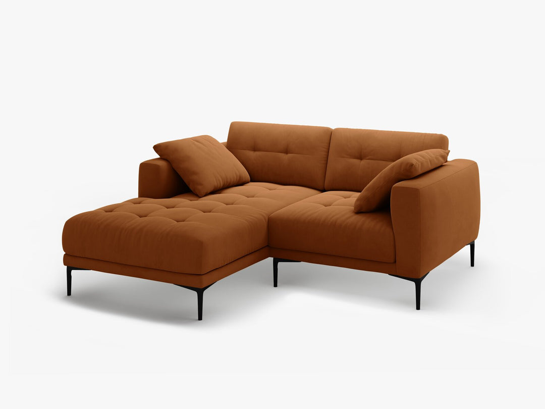 Micadoni Ecksofa Bemy 2-Sitzer Links Samt Terrakotta