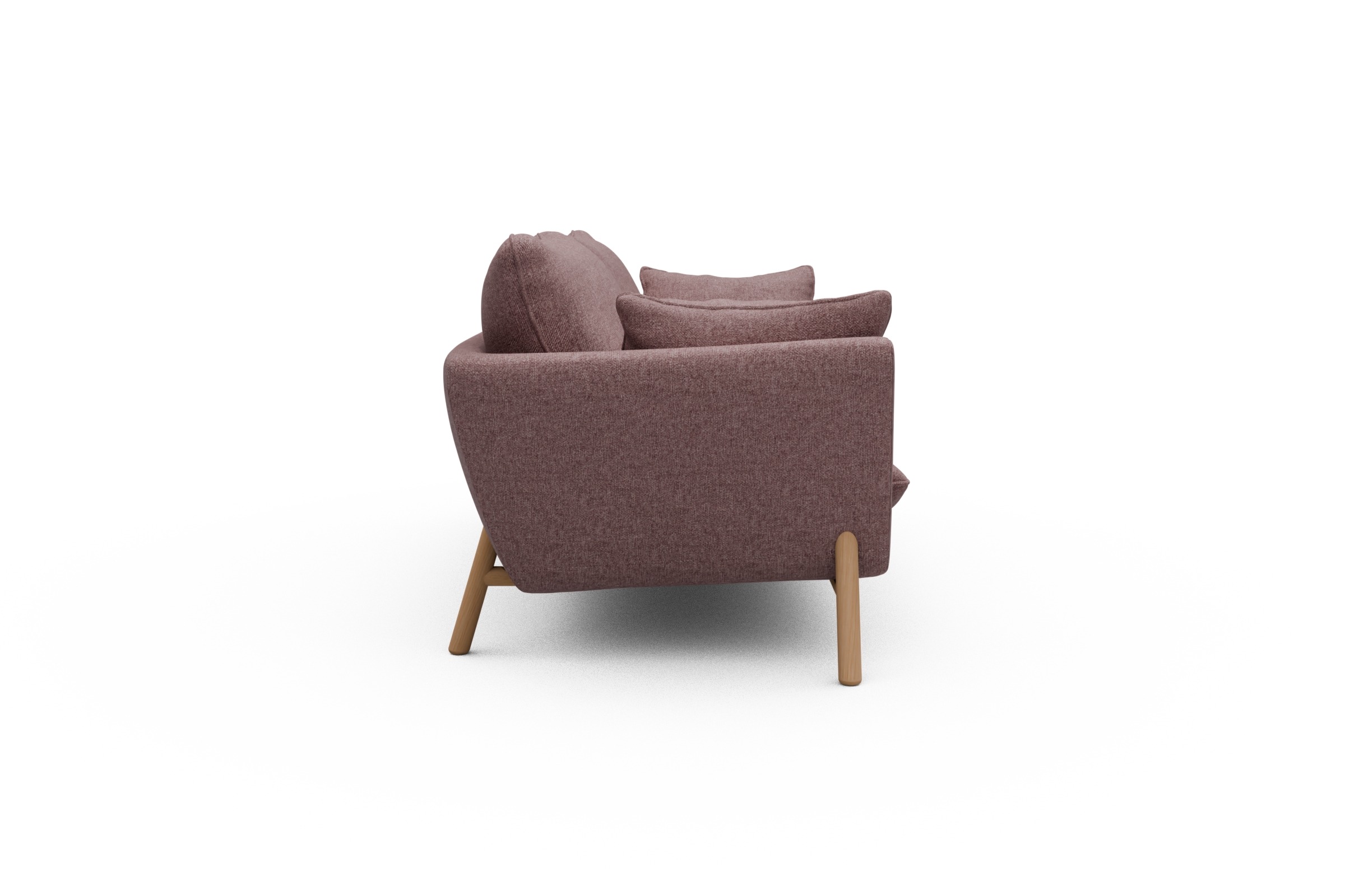 Sofa Emil 3-Sitzer Beinfarbe Eiche Natur Sama-Flamingo