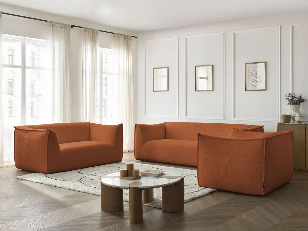 Bobochic Giorgia Sofa 5-Sitzer 534 × 100 cm Bouclé-Stoff Orange