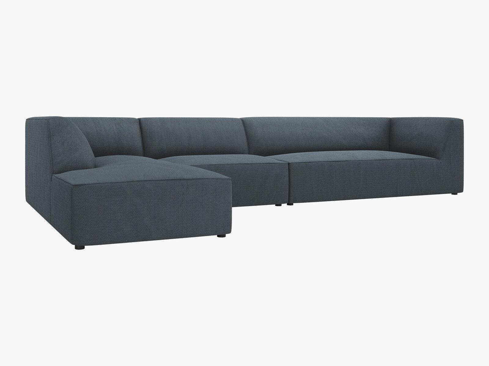 Micadoni Ecksofa Ruby 5-Sitzer Links Kord Scala Blau