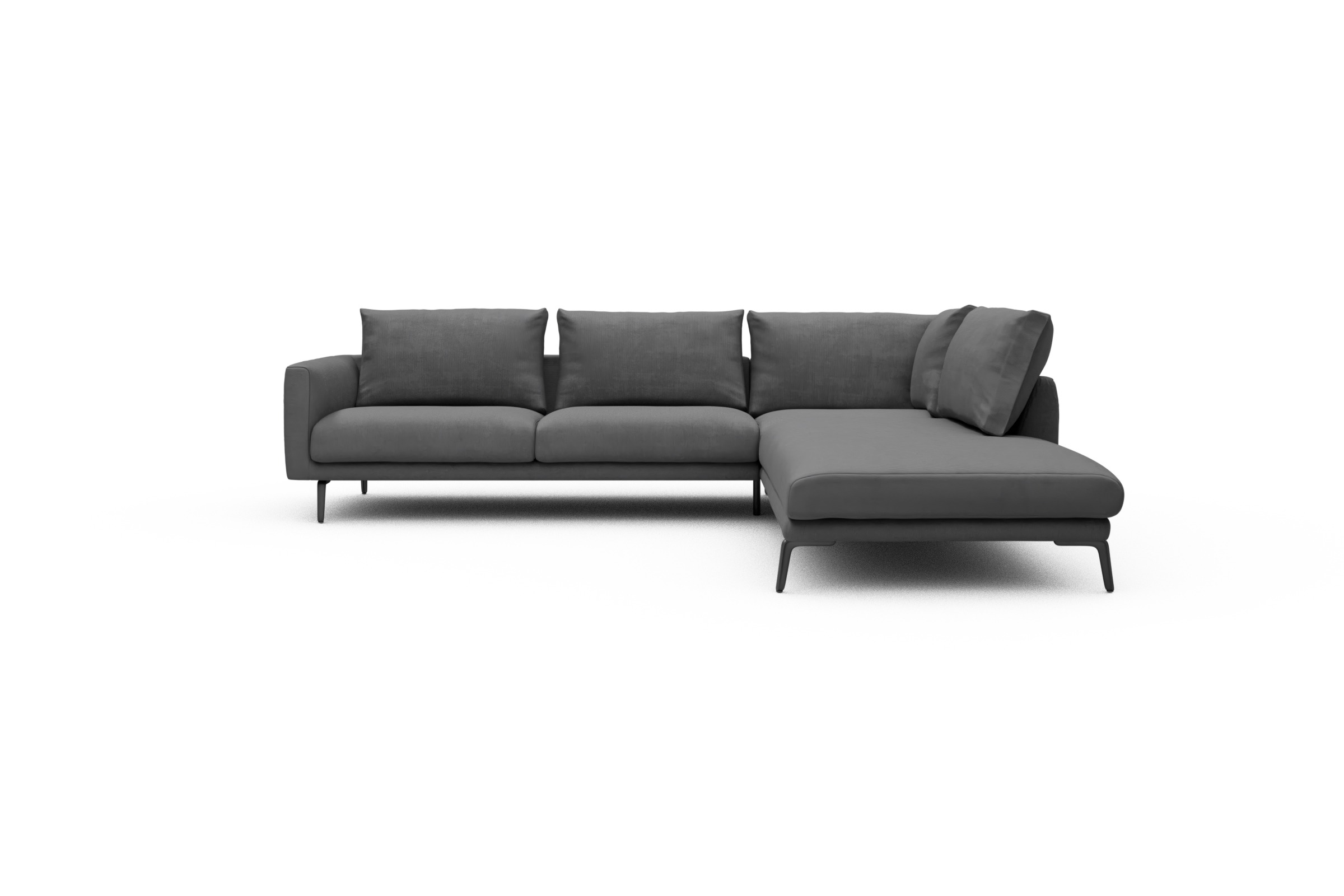 Skandi Home Ecksofa Karl Relax-Ecke rechts mit 2,5-Sitzer Cordufine-Grey moebelfaktor