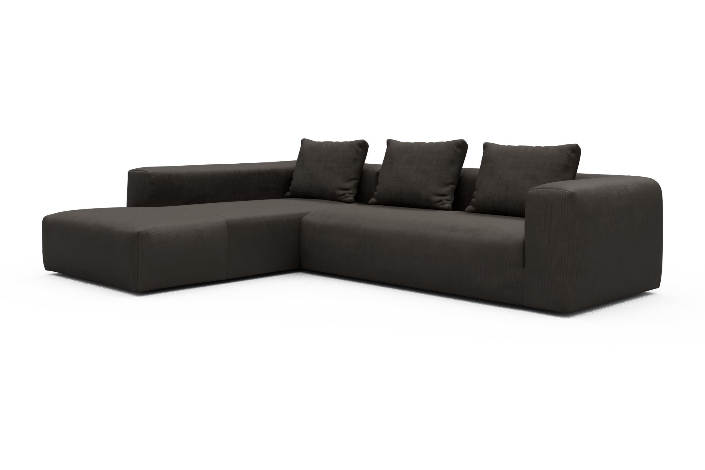 Ecksofa Fred Relax-Ecke links mit 2,5-Sitzer Cordufine-Taupe