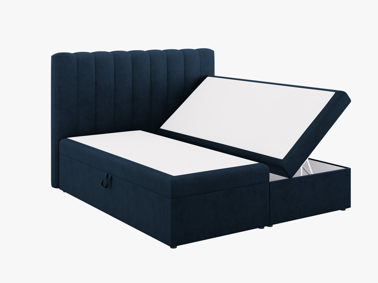 Micadoni Boxspringbett Kelp Strukturierter Stoff Königsblau 180x200