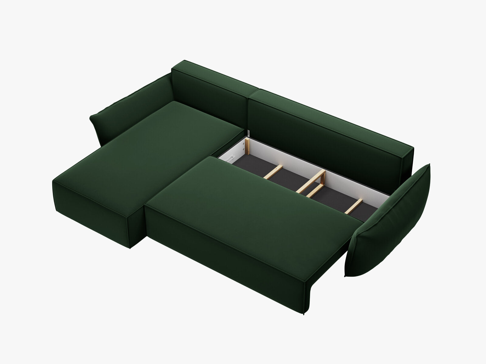 Micadoni Kaelle Ecksofa 4-Sitzer mit Schlaffunktion Links Samt Bluvel Flaschengrün