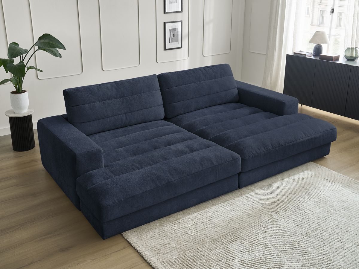 Bobochic Sierra Sofa 4-Sitzer Strukturstoff Dunkelblau