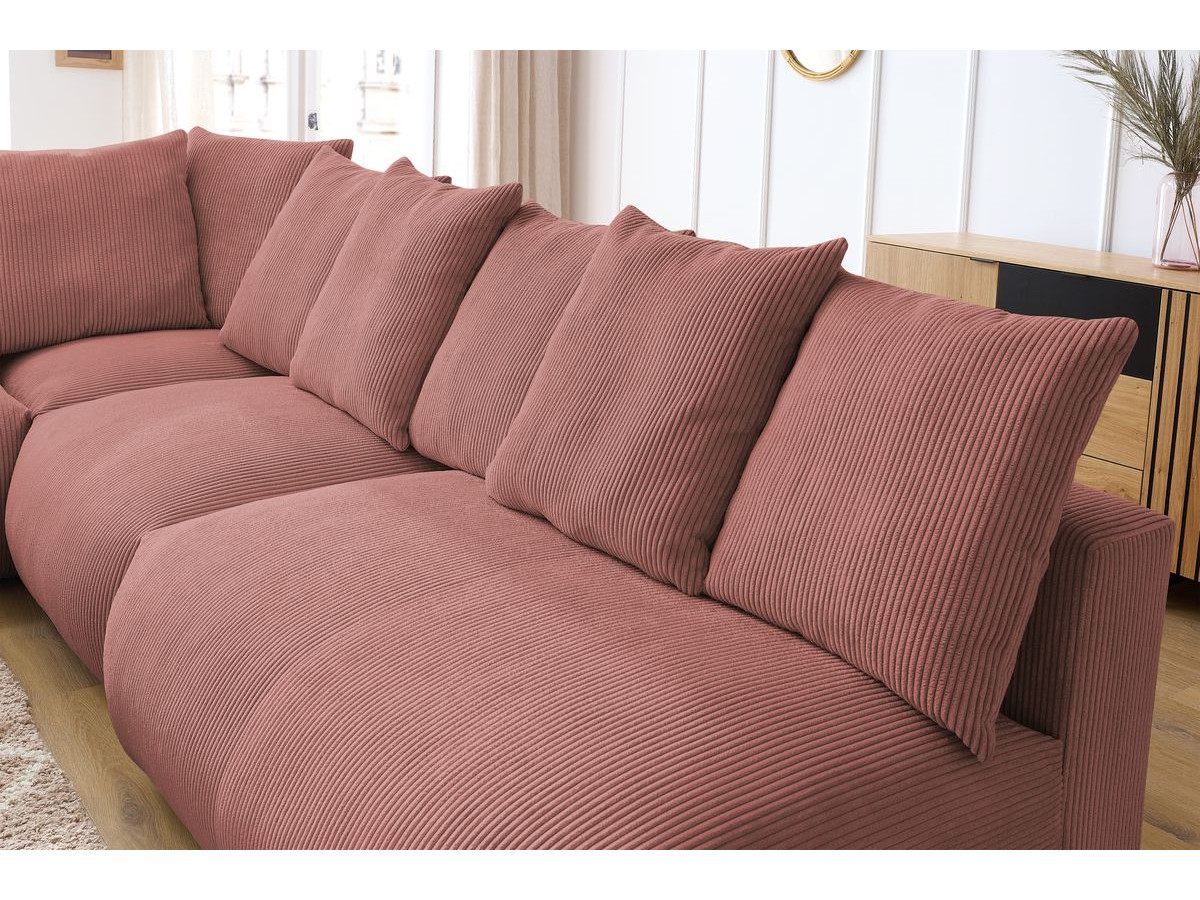 Bobochic Voltaire Ecksofa 322 × 268 cm Cordsamt Rosa Ecke links