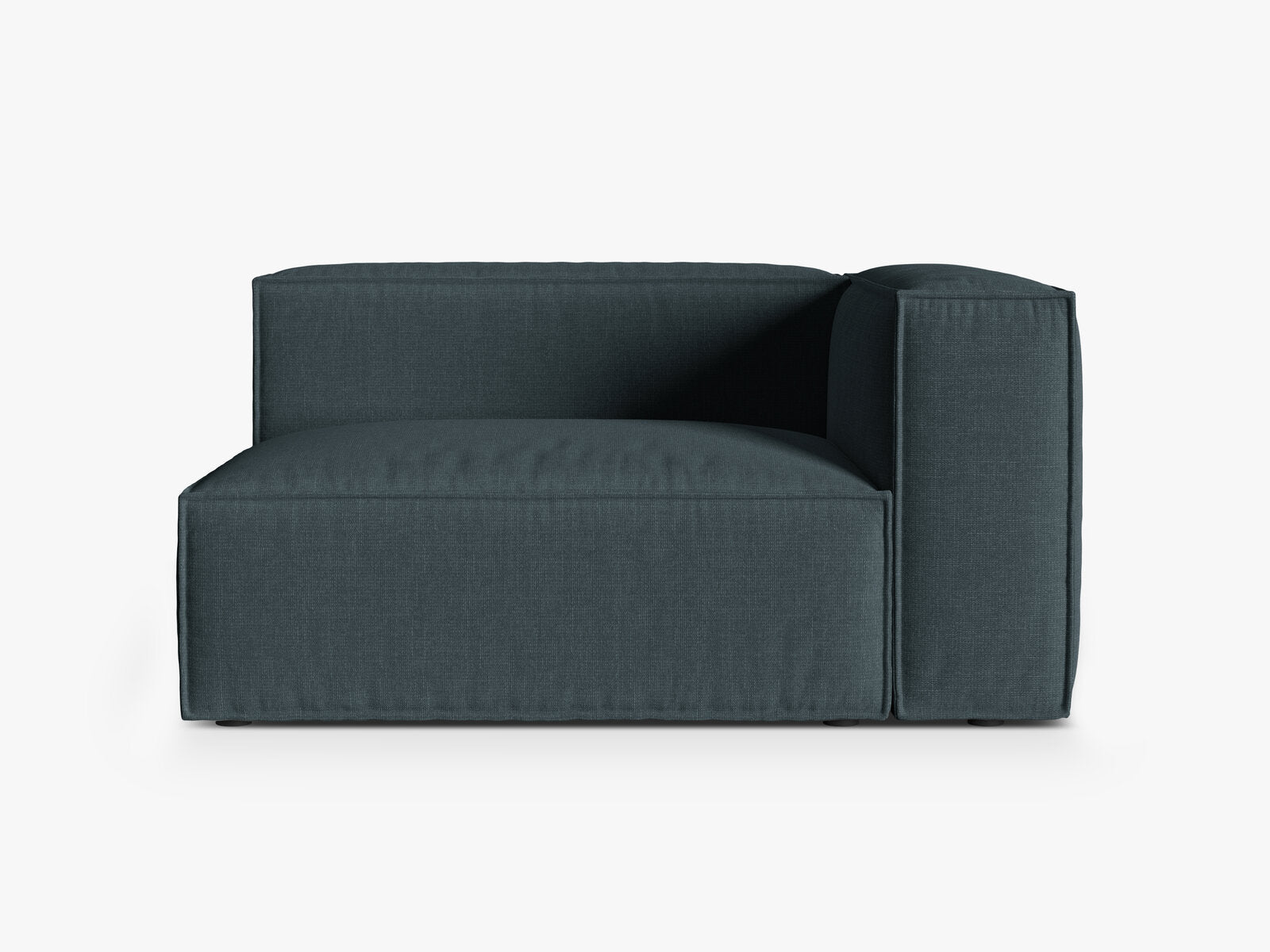 Micadoni Eckmodul Nuria 2-Sitzer Strukturierter Stoff Liberty Dunkel Petrol Rechts