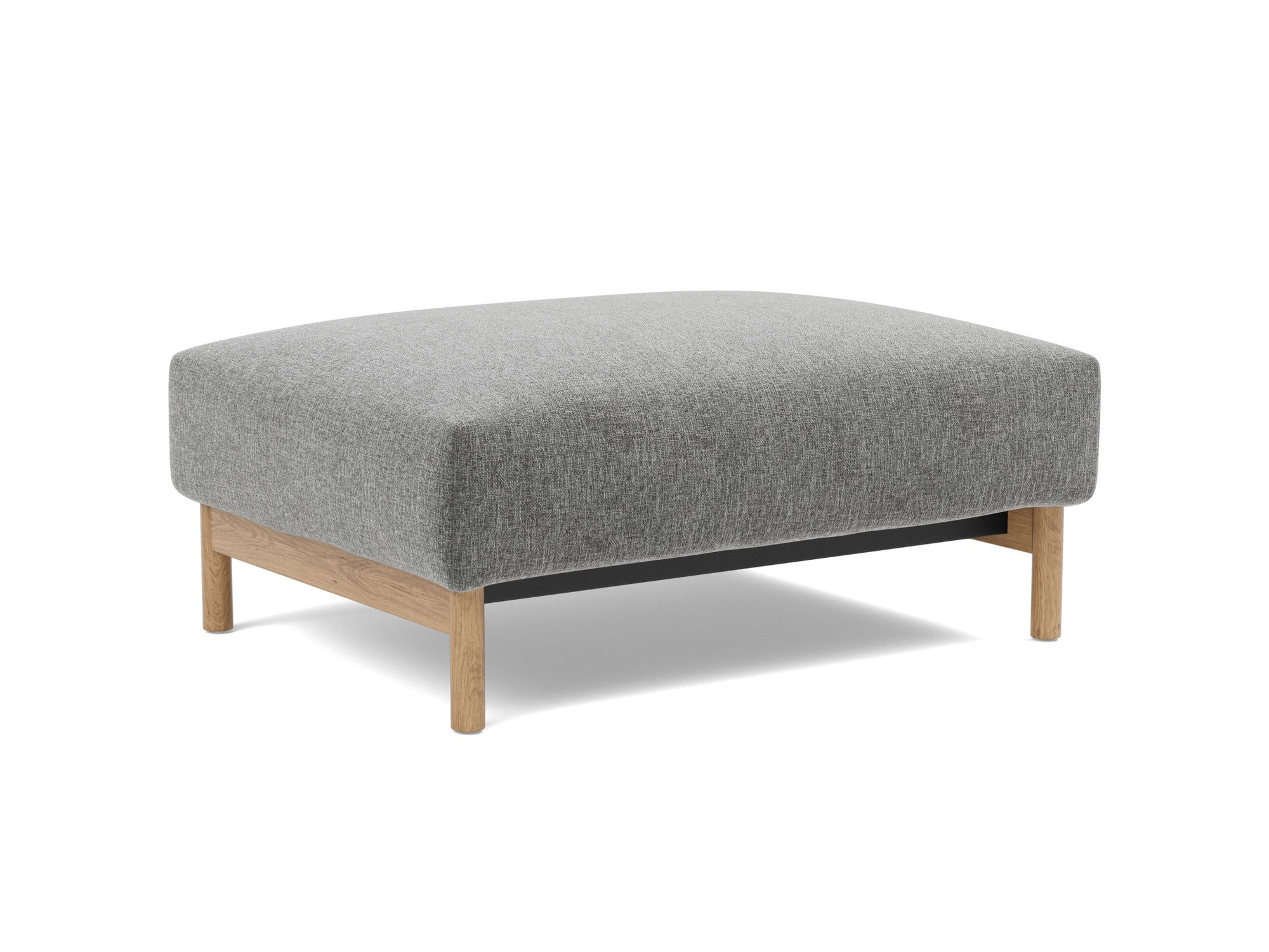 Hocker Malloy Strukturierter Stoff Twist 563-Charcoal Beine Eiche