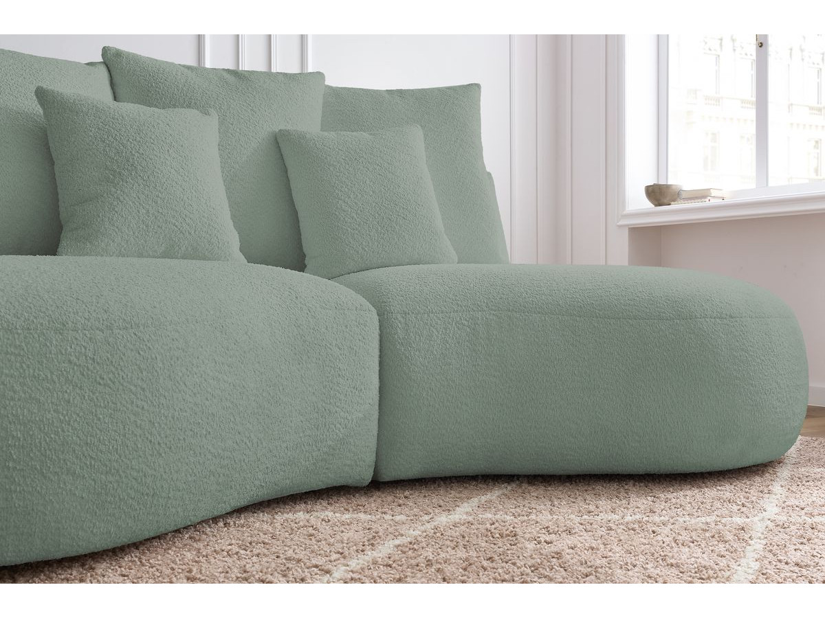 Bobochic Saint-germain Sofa 3-Sitzer Bouclé-Stoff Grün