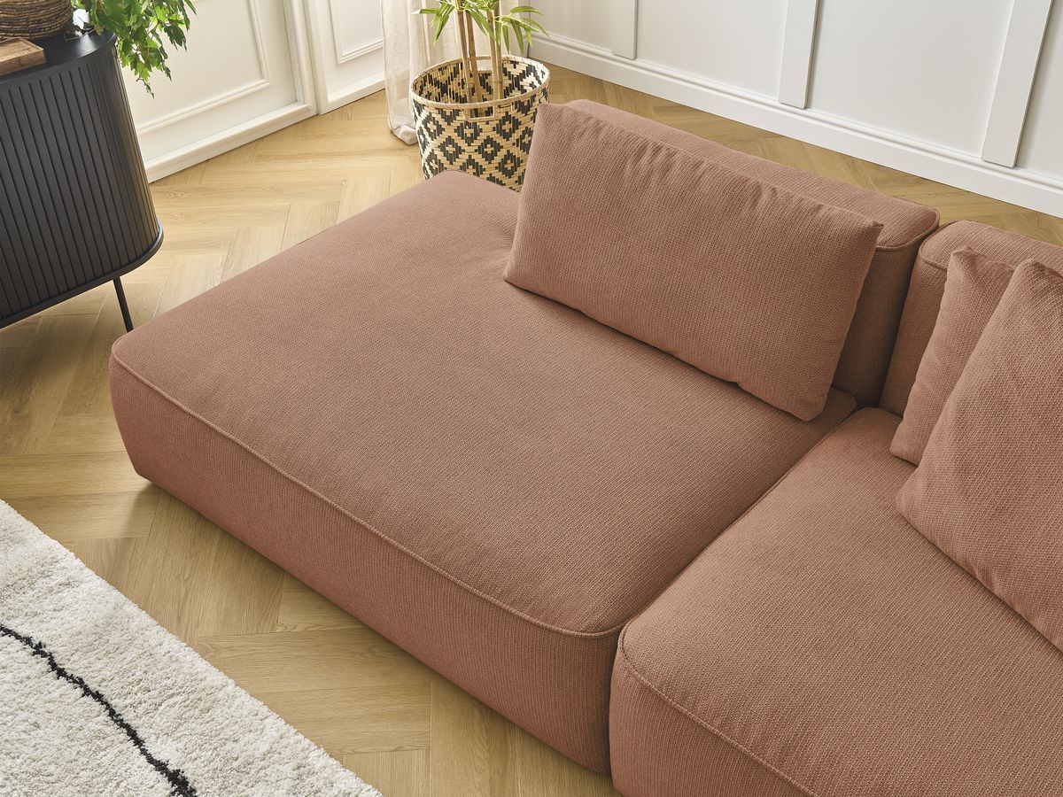 Bobochic Leopold Sofa 3-Sitzer Melange-Stoff Orange Armlehne rechts