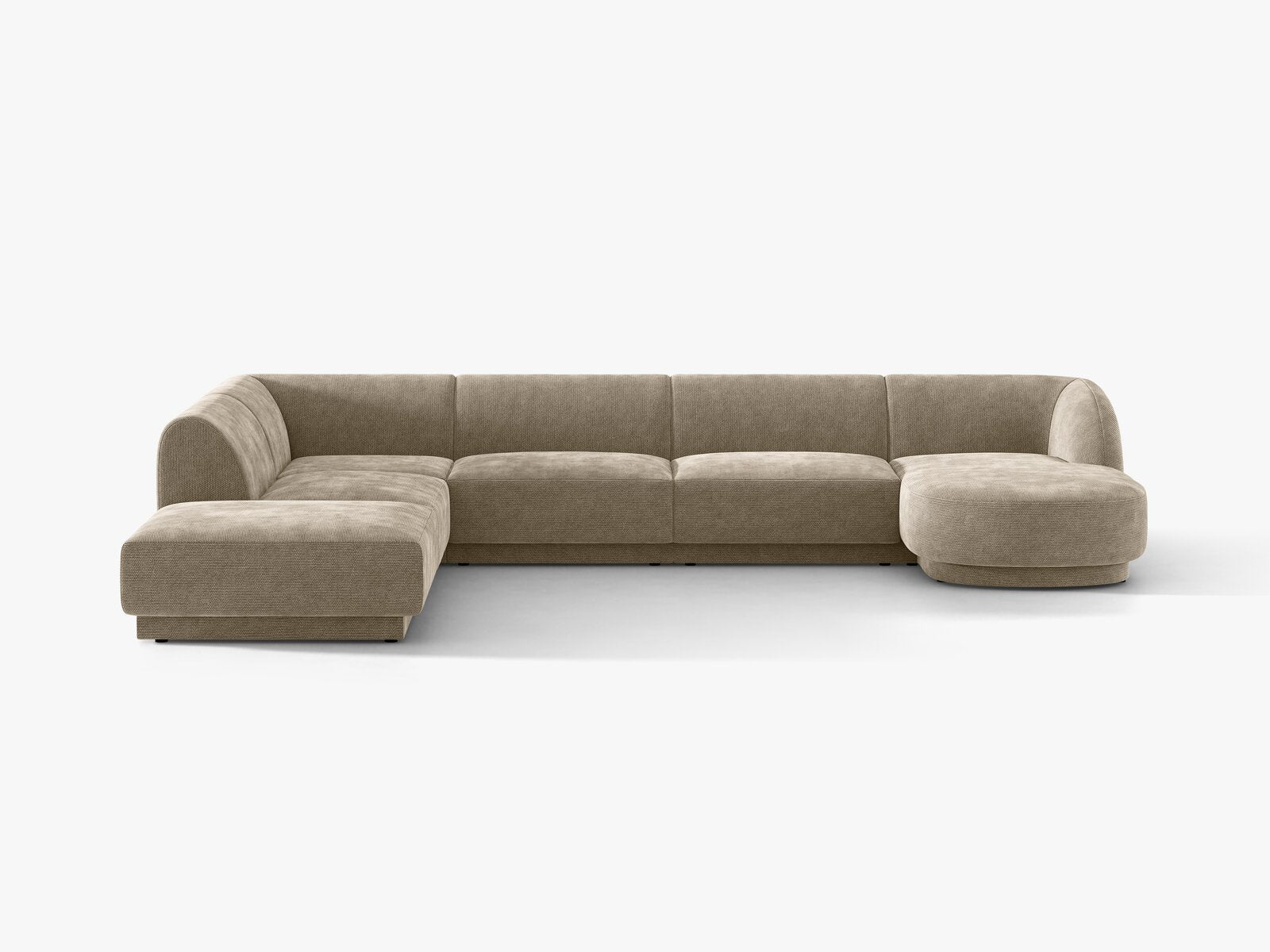 Micadoni Panorama-Ecksofa Miley 6-Sitzer Links Chenille Haga Beige