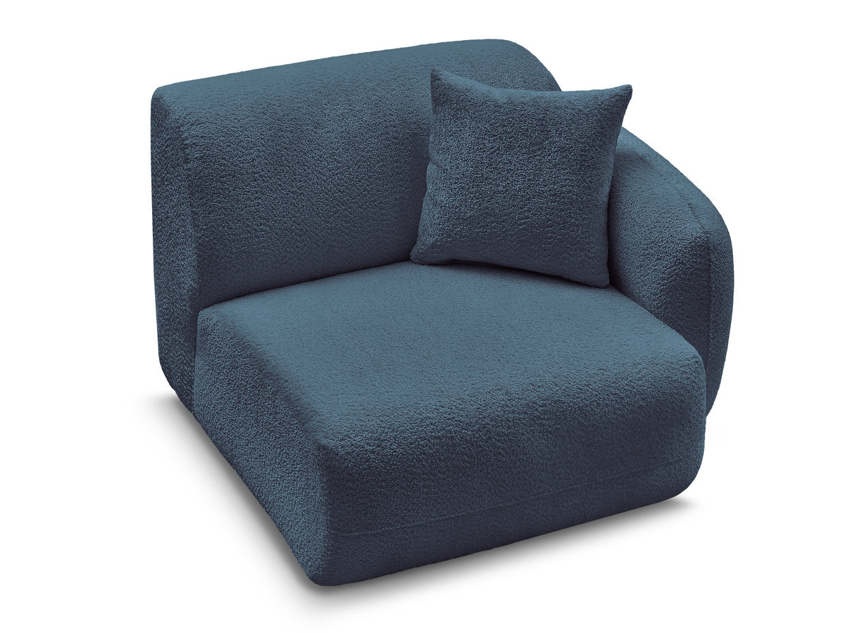 Bobochic Anda Sofamodul 1-Sitzer 104 × 103 cm Chenille Hellblau Ecke rechts