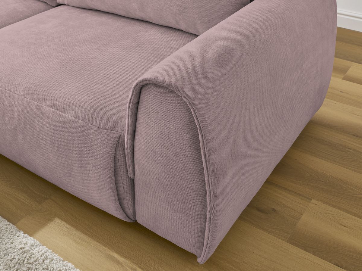 Bobochic Aden Ecksofa 246 × 152 cm Stoff Rosa Ecke links