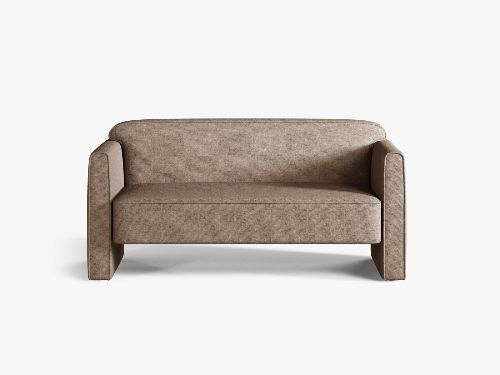 Micadoni Sofa Abby 2-Sitzer Strukturierter Stoff Heritage Dunkelbeige