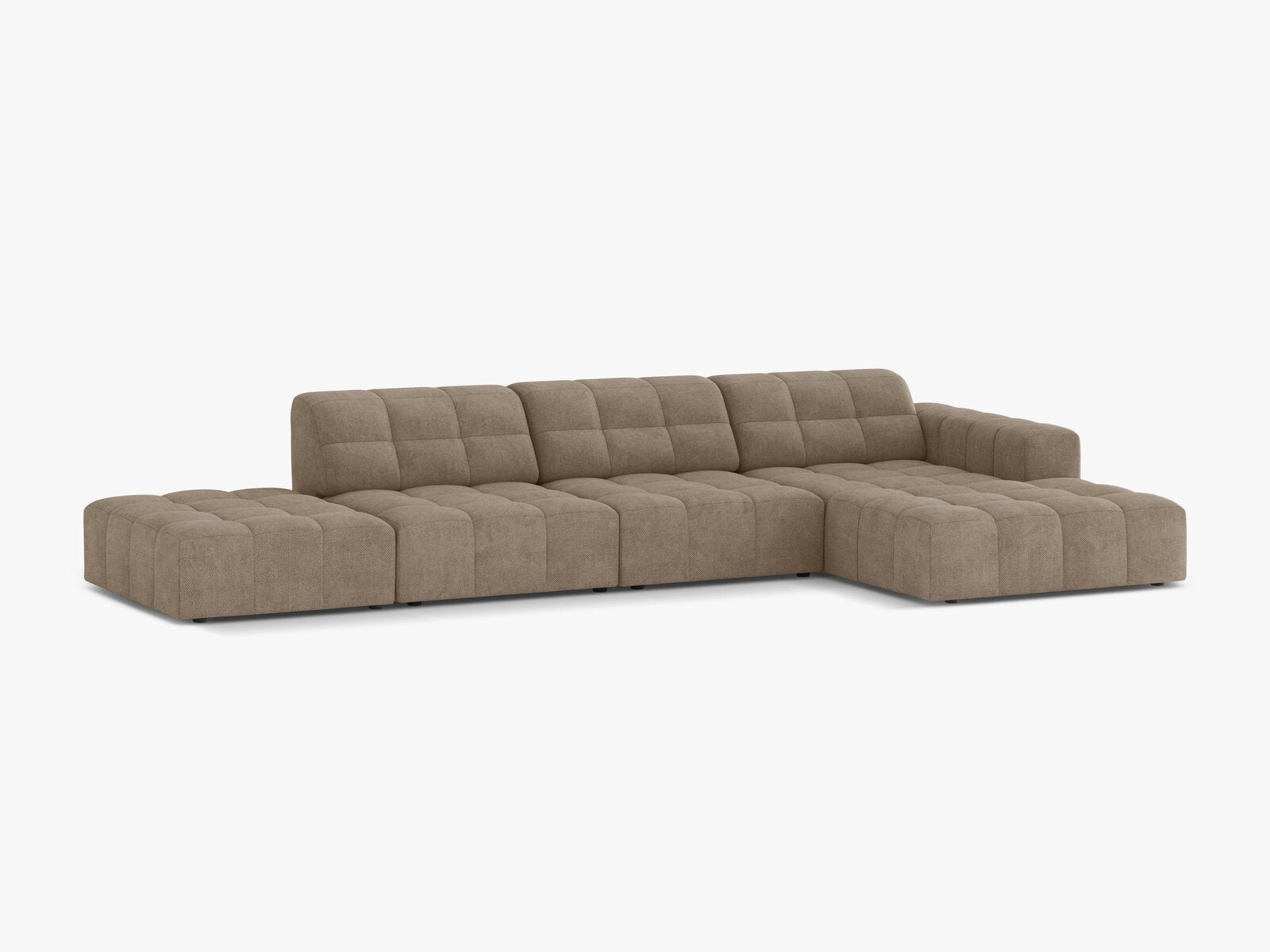 Micadoni Ecksofa Jennifer 5-Sitzer Rechts Chenille Eden Dunkelbeige