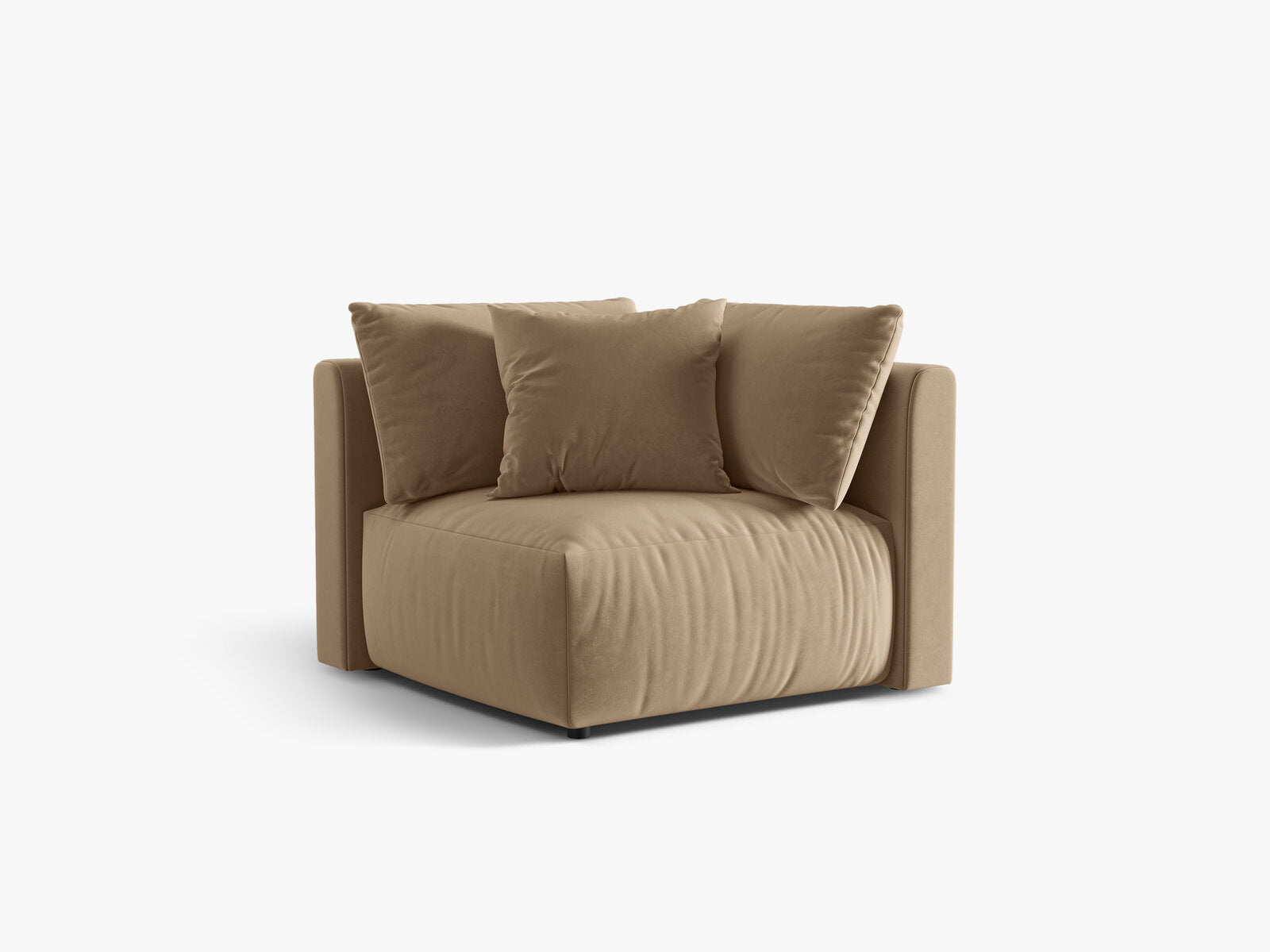 Micadoni Eckmodul Chris 1-Sitzer Samt Sand