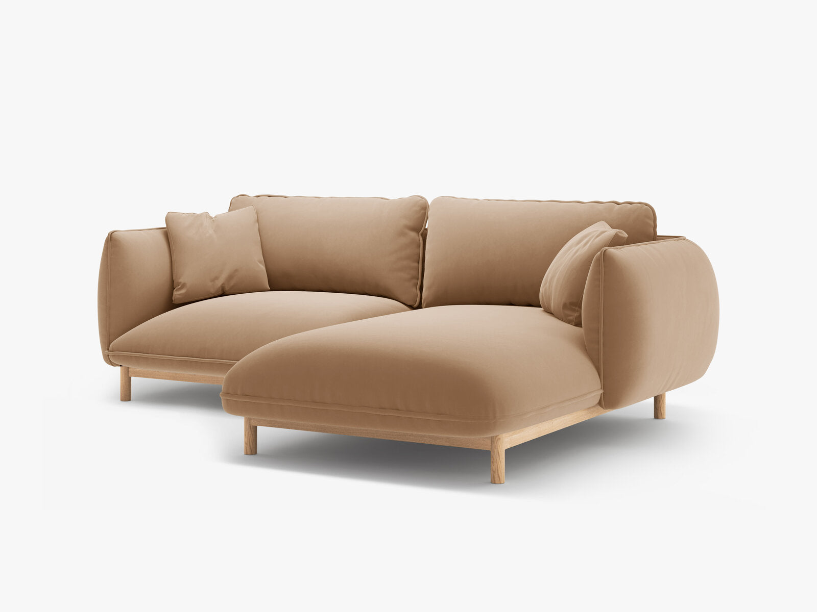 Micadoni Ada Ecksofa 3-Sitzer Rechts Samt Casino Mandelbeige