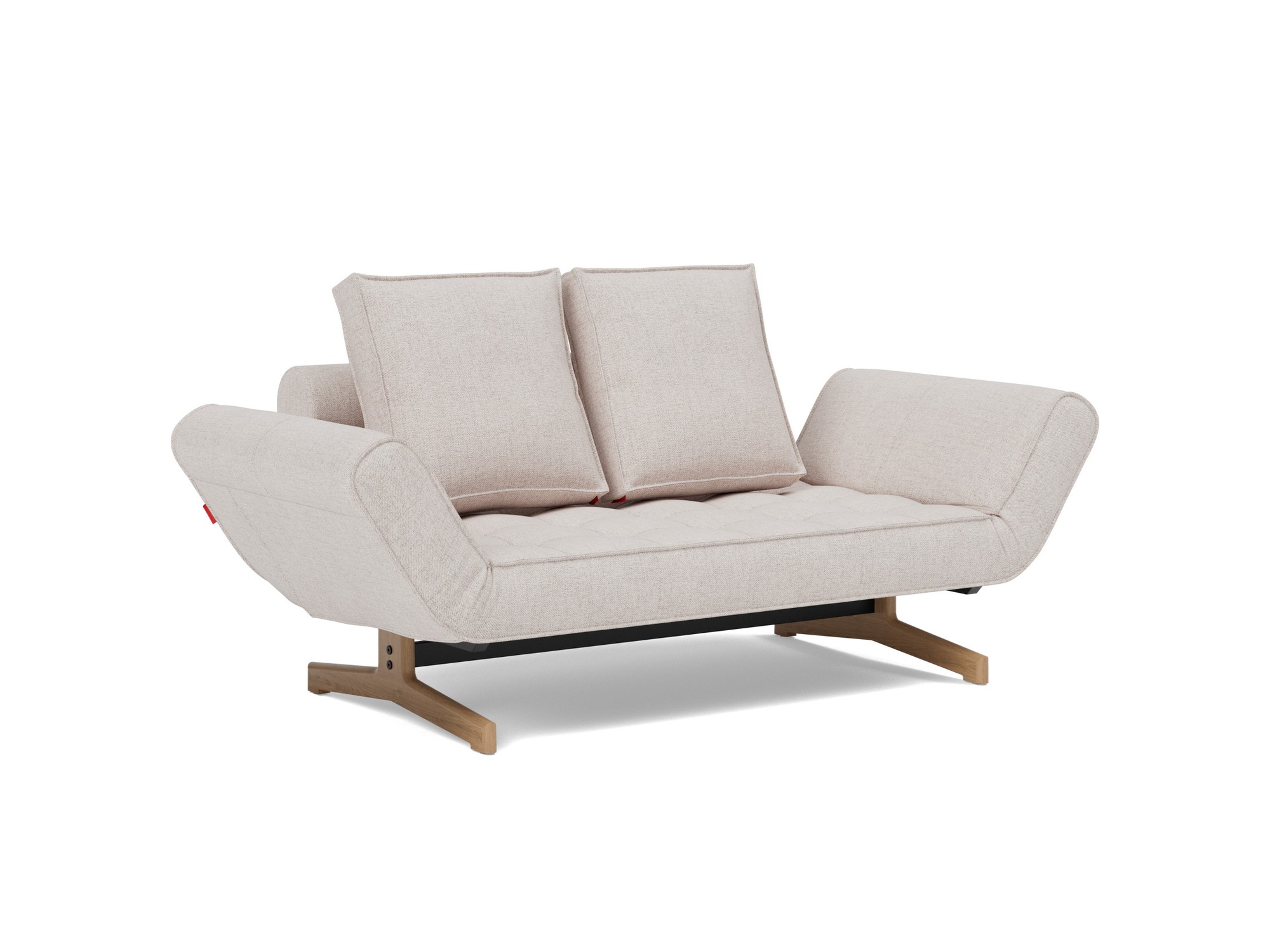 Tagesbett Ghia Strukturierter Stoff Weda 300-Weda-Sand Beine Eiche