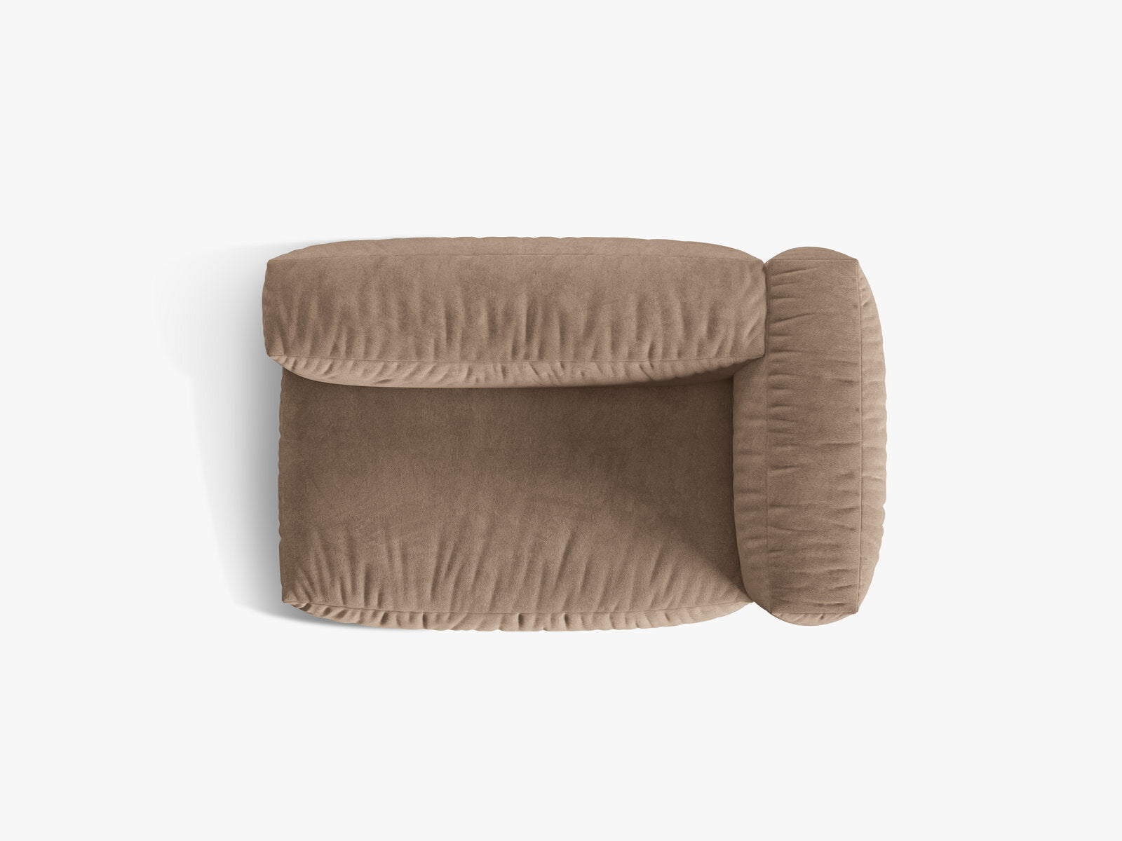 Micadoni Eckmodul Martina 1-Sitzer Groß Rechts Samt Vogue Dunkelbeige