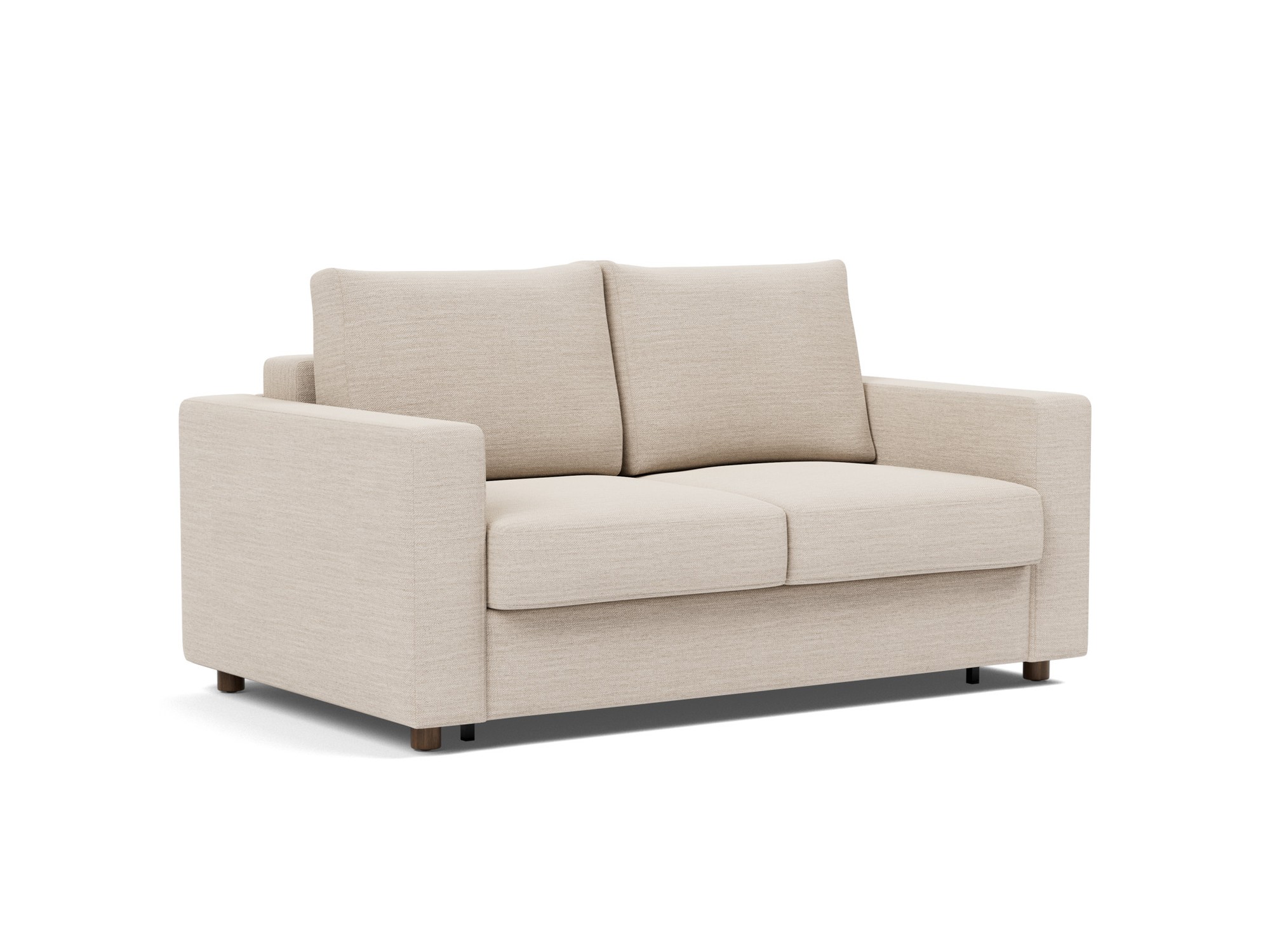 Schlafsofa Neah mit Standard-Armlehnen 140 Webstoff Blida 612-Sand-Grey