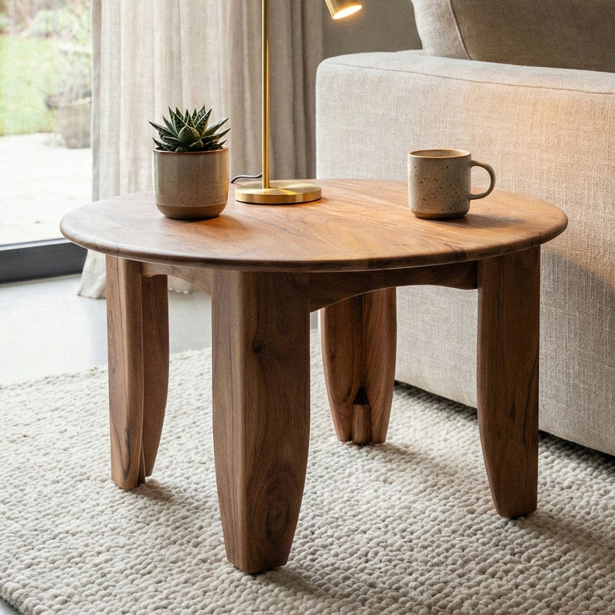 Couchtisch Stadlandet Massivholz Akazie Ø 60 × H 36 cm