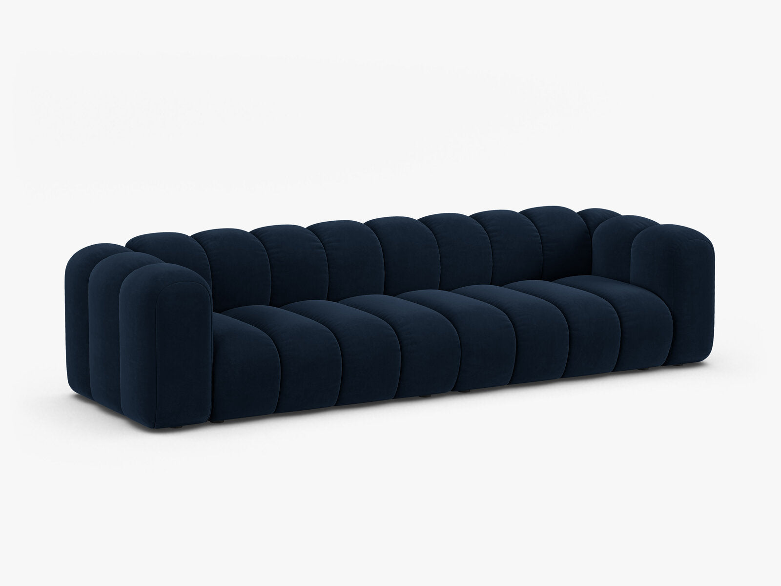 Micadoni Modulares Sofa Lupine 4-Sitzer Samt Salvador Königsblau