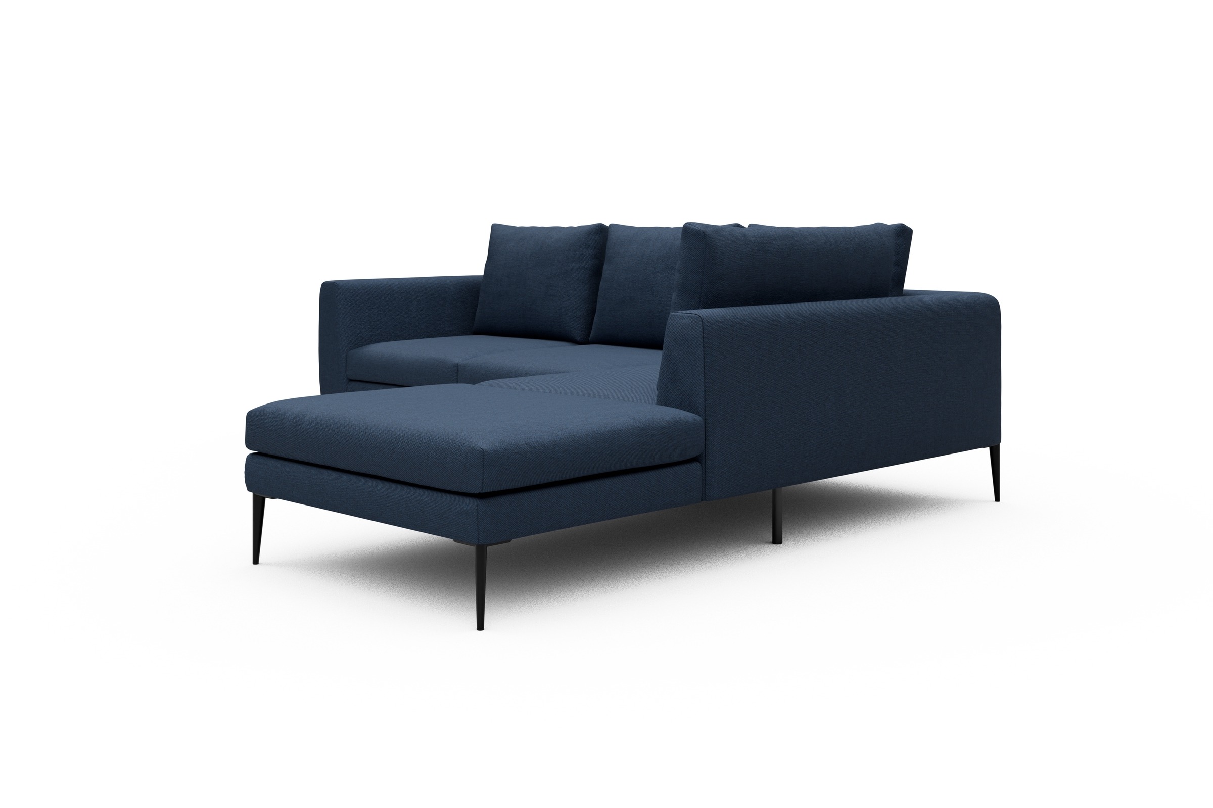 Ecksofa Paul Relax-Ecke rechts mit 2-Sitzer Weda-Blue