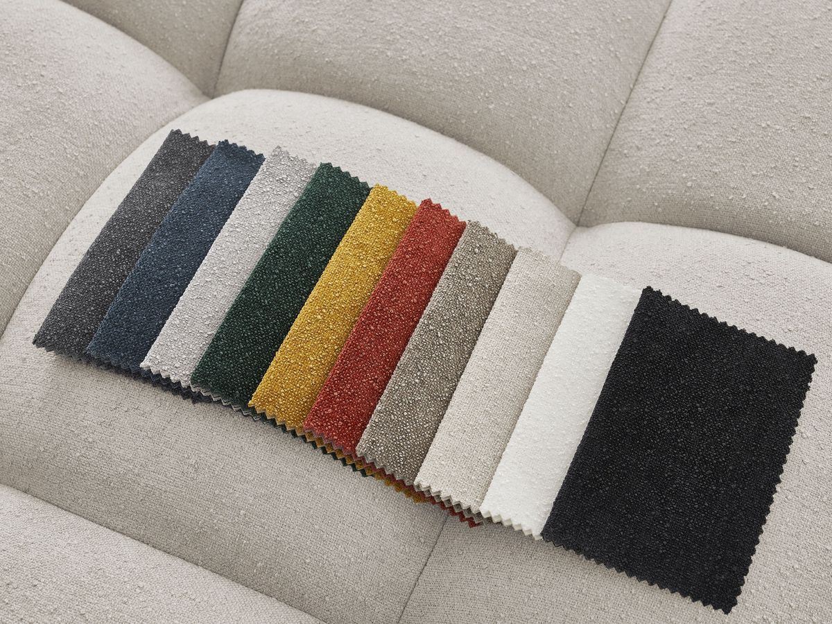 Bobochic Everest Wohnlandschaft, 14 Kissen Strukturstoff Beige Ecke links