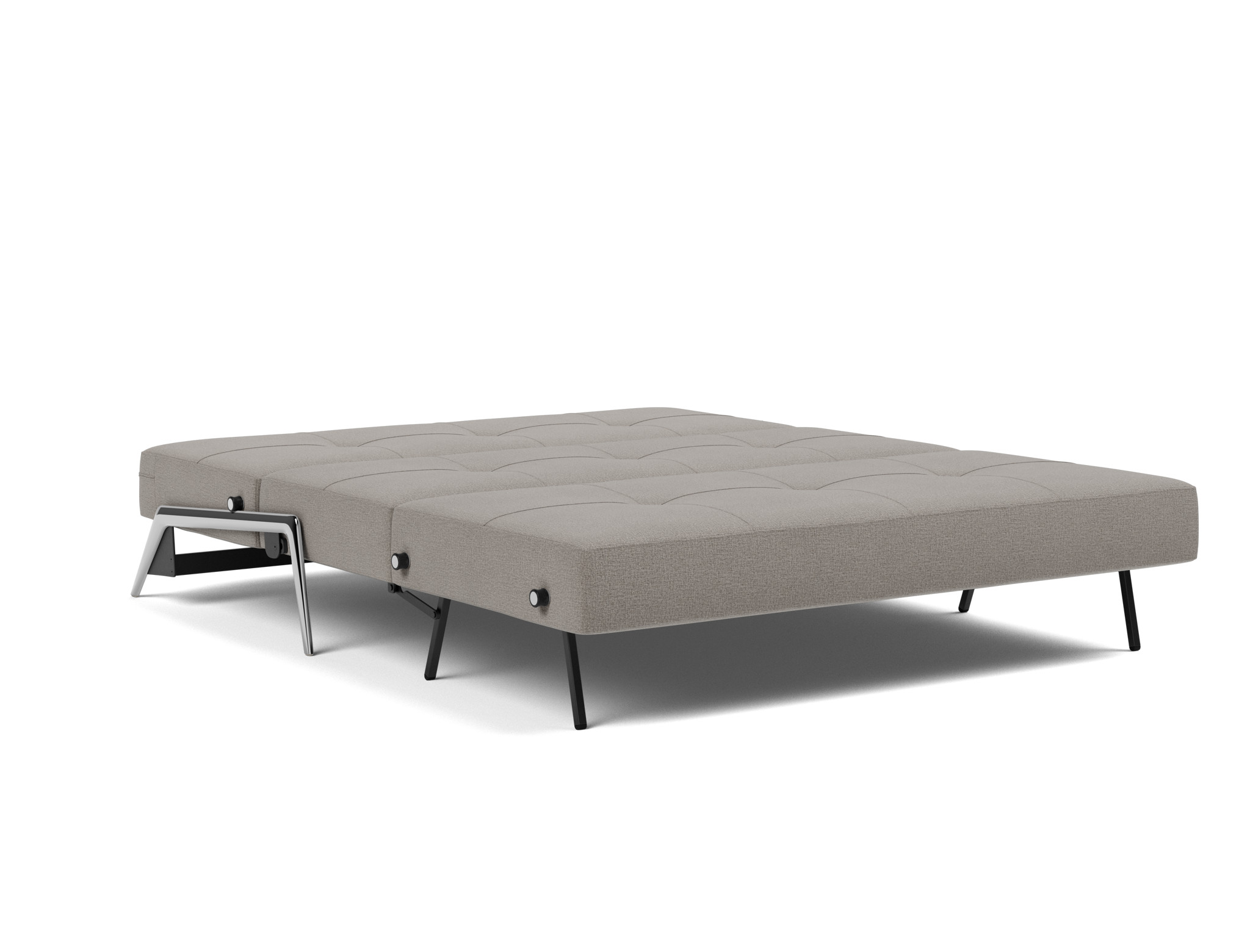 Schlafsofa Cubed 160 Flachgewebe Mixed Dance 521-Grey Beine Aluminium