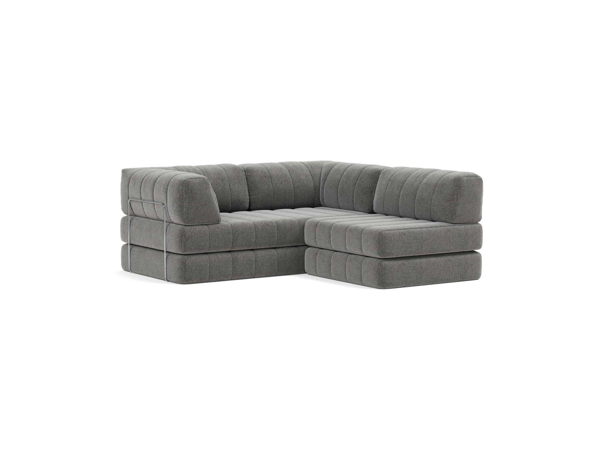 Schlafsofa CozyPad Grand mit Armlehnen Strukturierter Stoff Twist 563-Charcoal