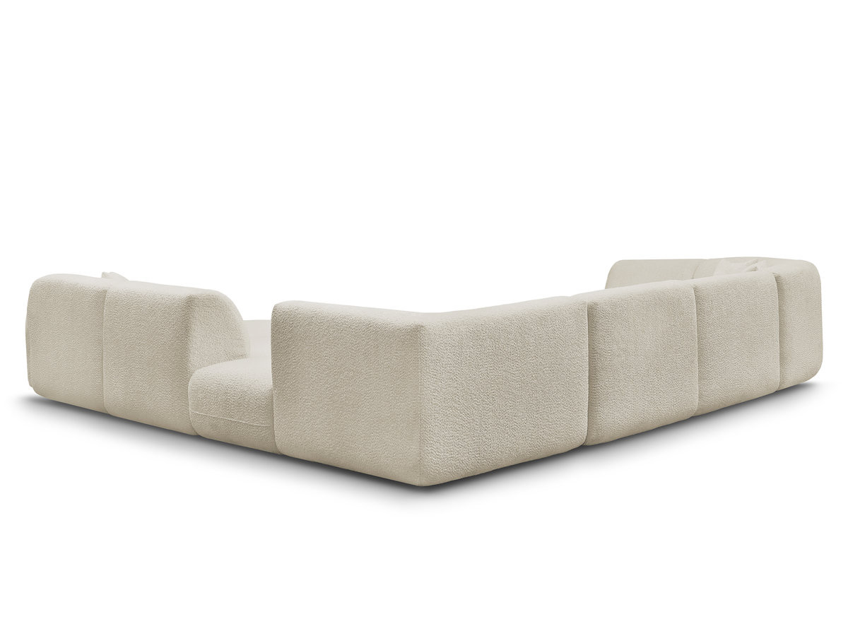 Bobochic Anda Wohnlandschaft mit Pouf 396 × 357 cm Chenille Beige Ecke rechts