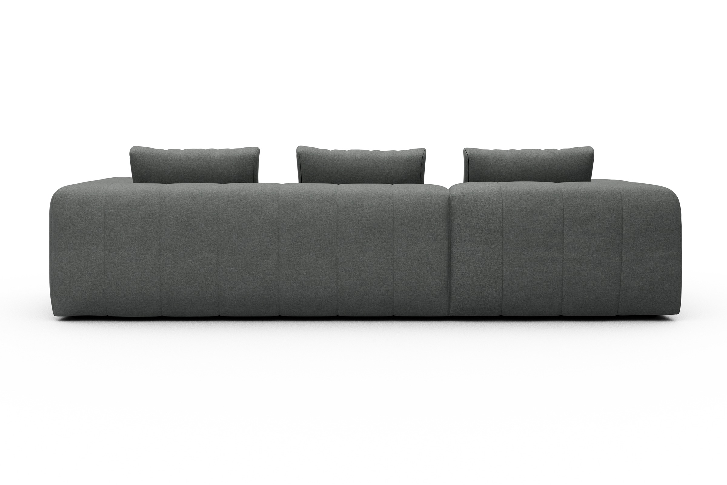 Ecksofa Hugo 2,5-Sitzer Armlehne rechts mit Chaiselongue Satya-Steel