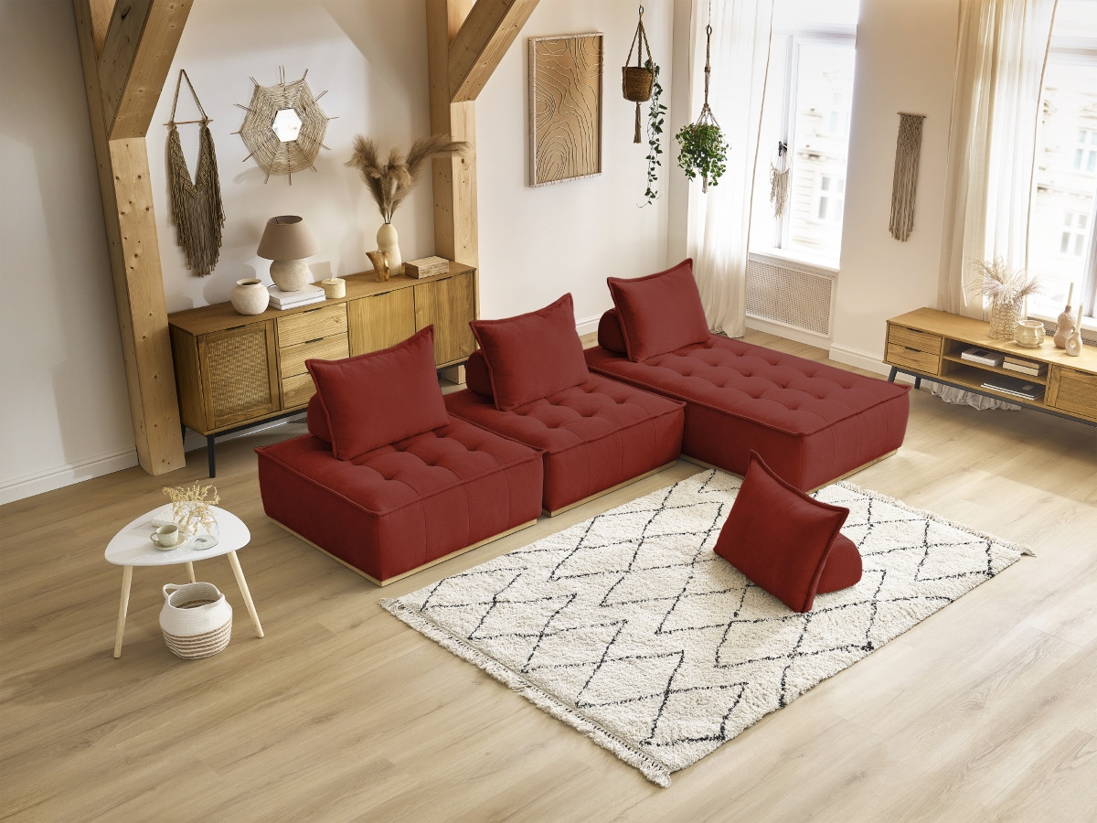 Bobochic Elisa Ecksofa Strukturstoff Orange
