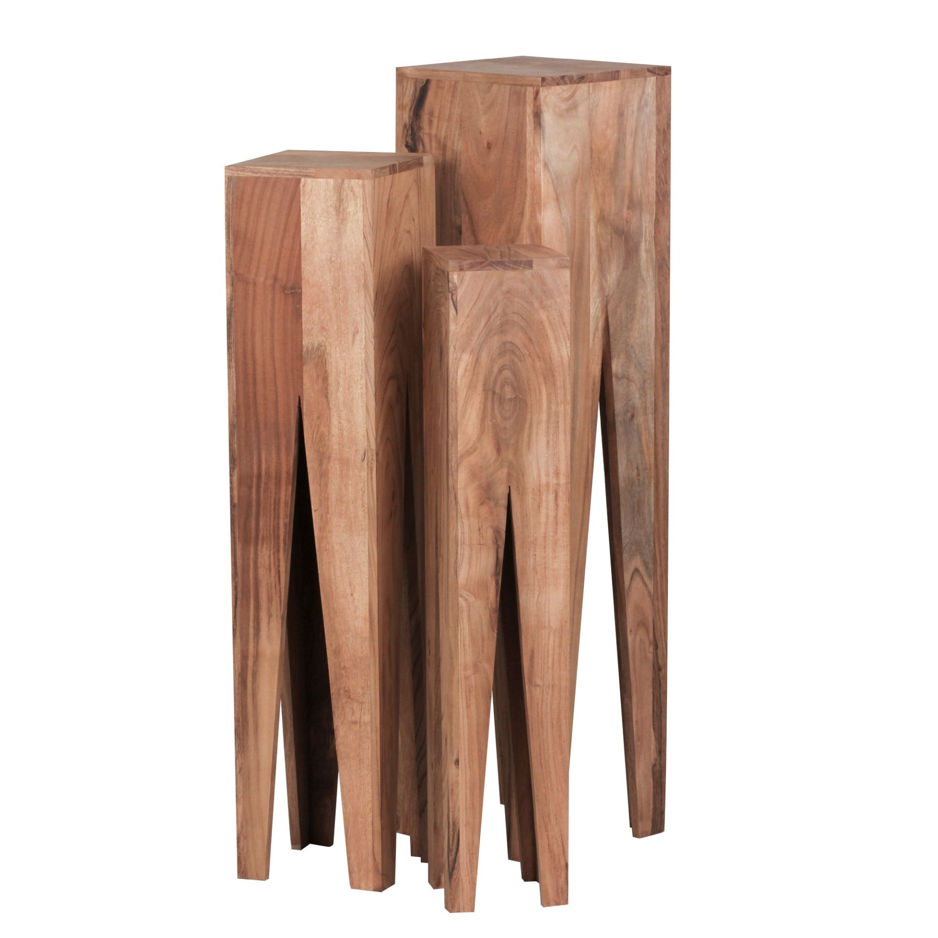 Satztisch 3er-Set Vardal Massivholz Akazie 25 × 25 × 100 cm