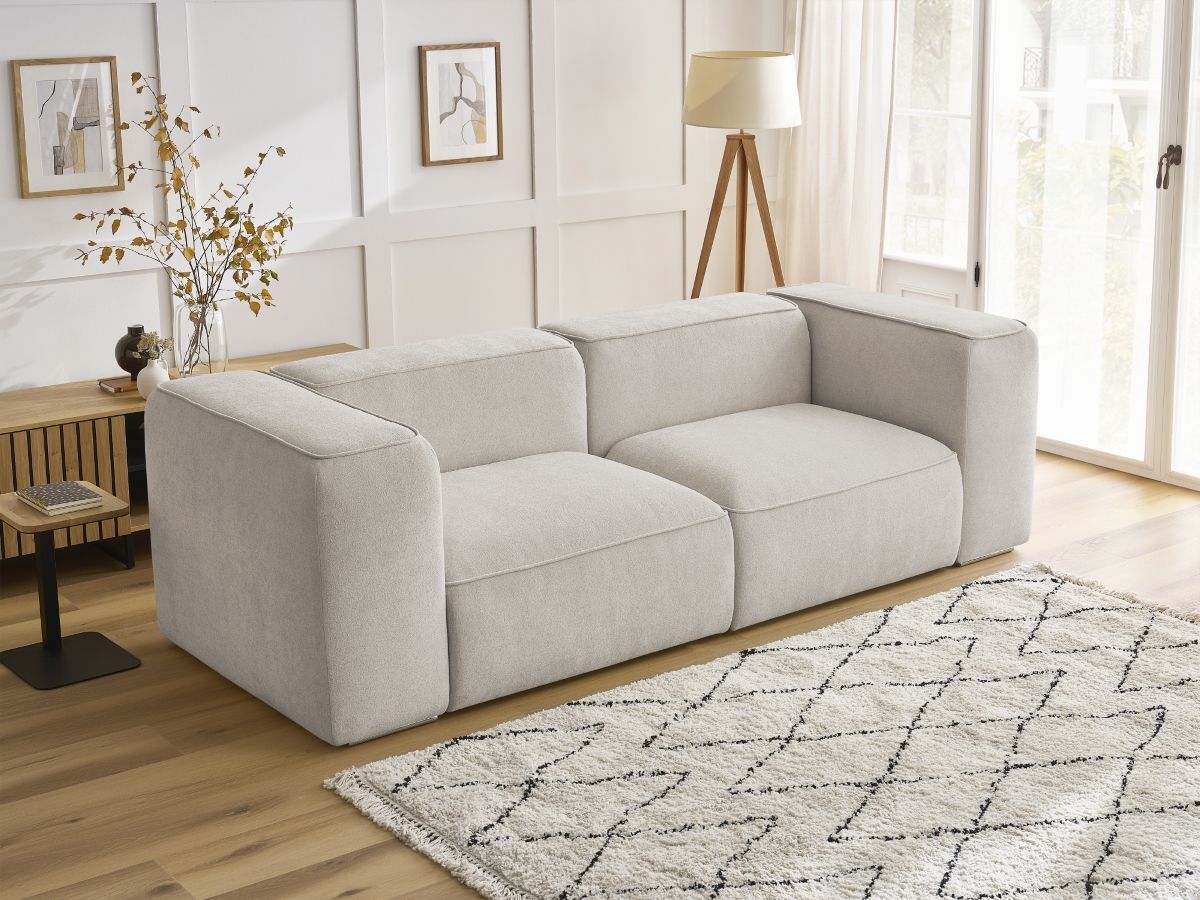 Bobochic Zephyr Sofa 2-Sitzer Strukturstoff Beige
