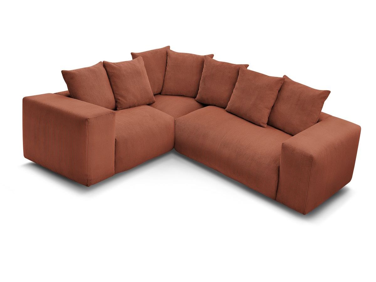 Bobochic Voltaire Ecksofa 268 × 214 cm Cordsamt Orange Ecke links