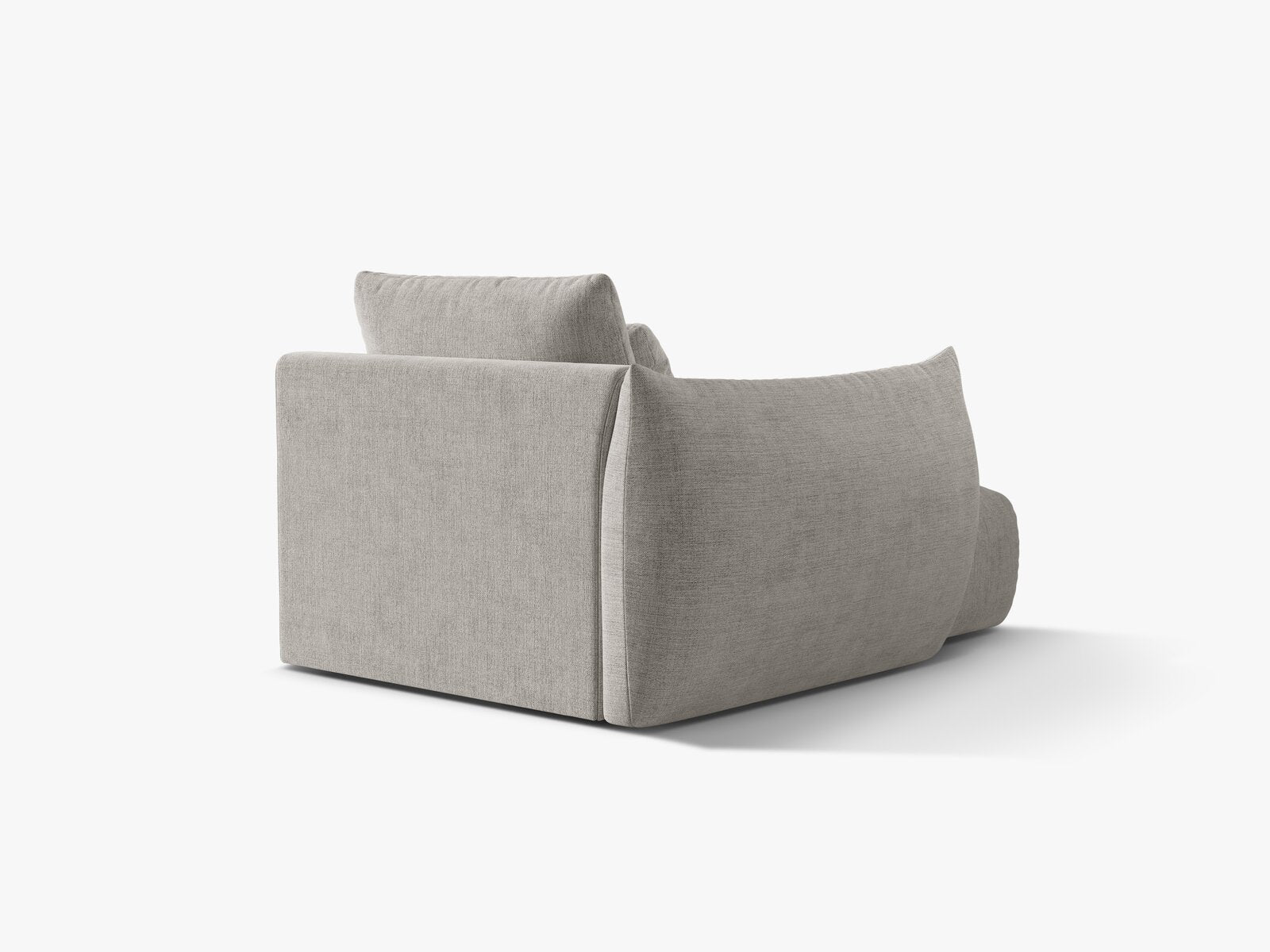 Micadoni Bloom Chaiselongue Links Strukturierter Stoff Wind Hellgrau