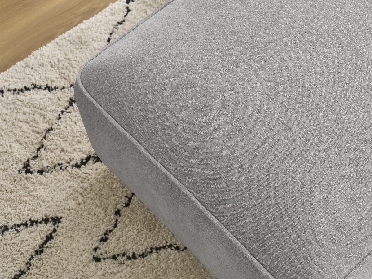 Bobochic Zephyr Pouf Strukturstoff Hellgrau